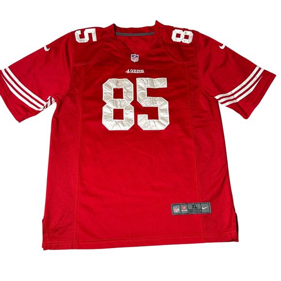 Red Vernon Davis #85 Jersey Youth XL Red Stitched San Francisco 49ers NFL‎ Nike - Picture 1 of 10